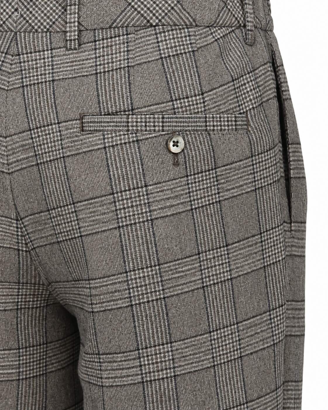 Chino Dennis aus Wollmix mit Hahnentrittmuster im Tapered Fit