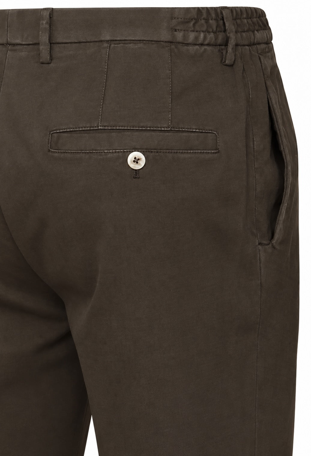 Chino aus Baumwolle und Kaschmir in Dunkelbraun im Relaxed Fit