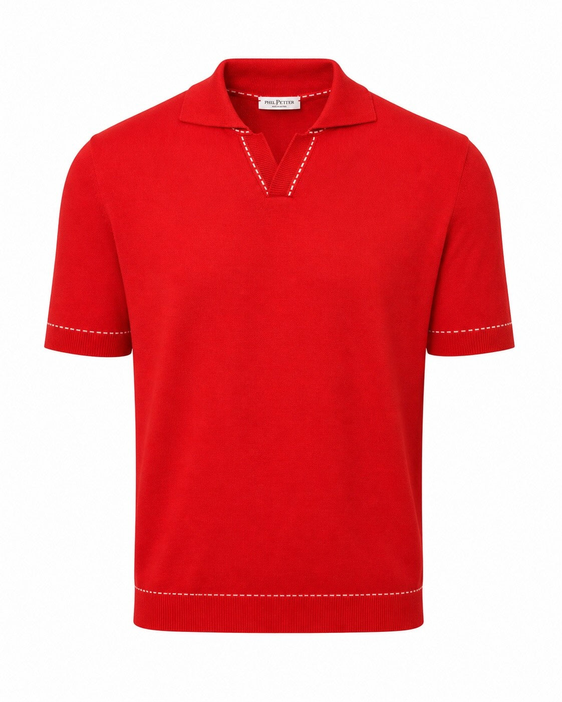 Baumwolle Strickpolo Slim Fit Kuba Kragen