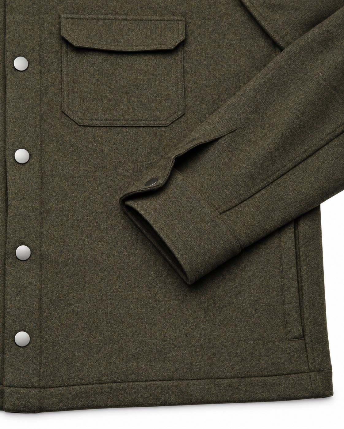 Overshirt aus Kaschmir in Olive im Slim Fit