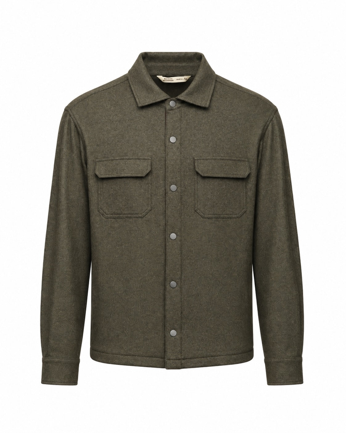 Overshirt aus Kaschmir in Olive im Slim Fit