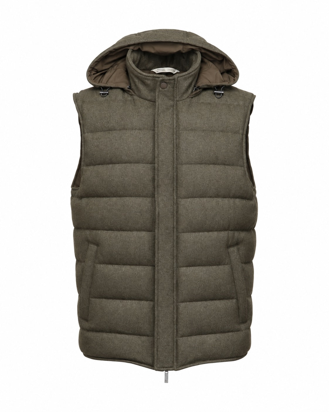 Gestepptes Gilet aus Kaschmir mit Daunenfüllung in Olive