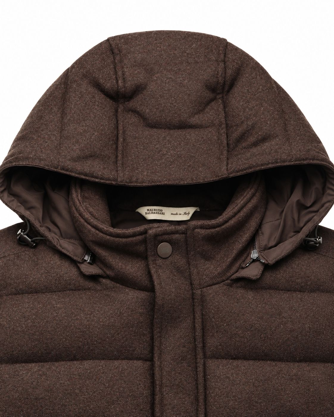 Quilted cashmere gilet with down filling in dark brown