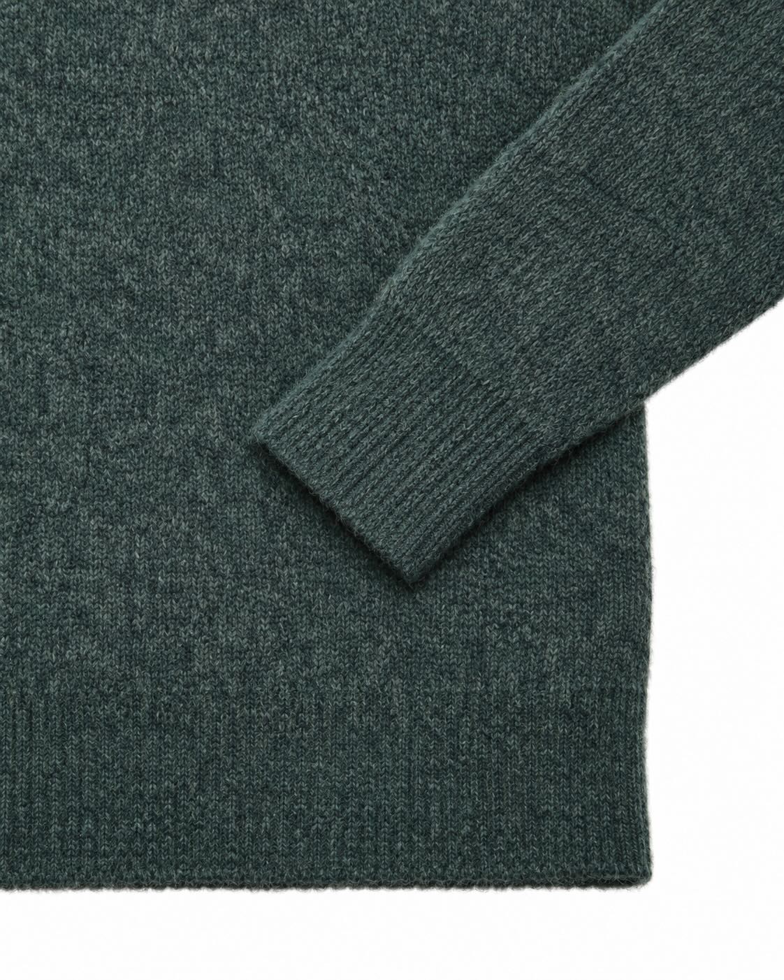 Rollkragenpullover mit Baumwolle und Alpaka in Grün