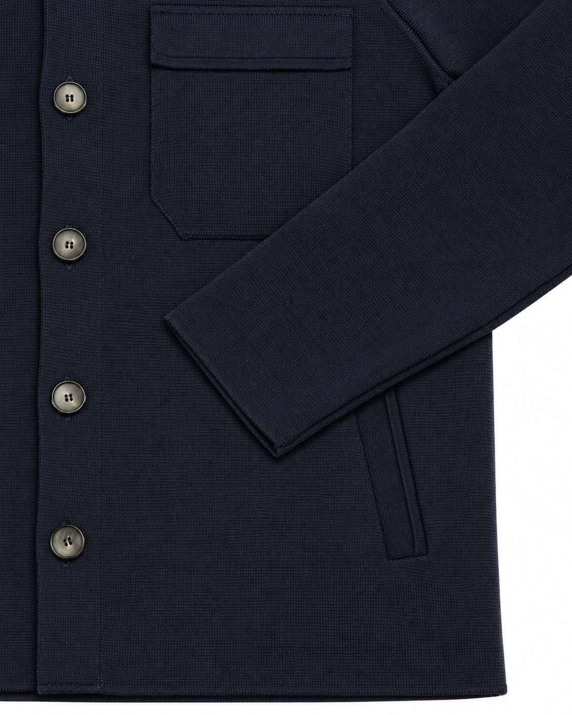 Overshirt aus extrafeiner Merinowolle in Dunkelblau