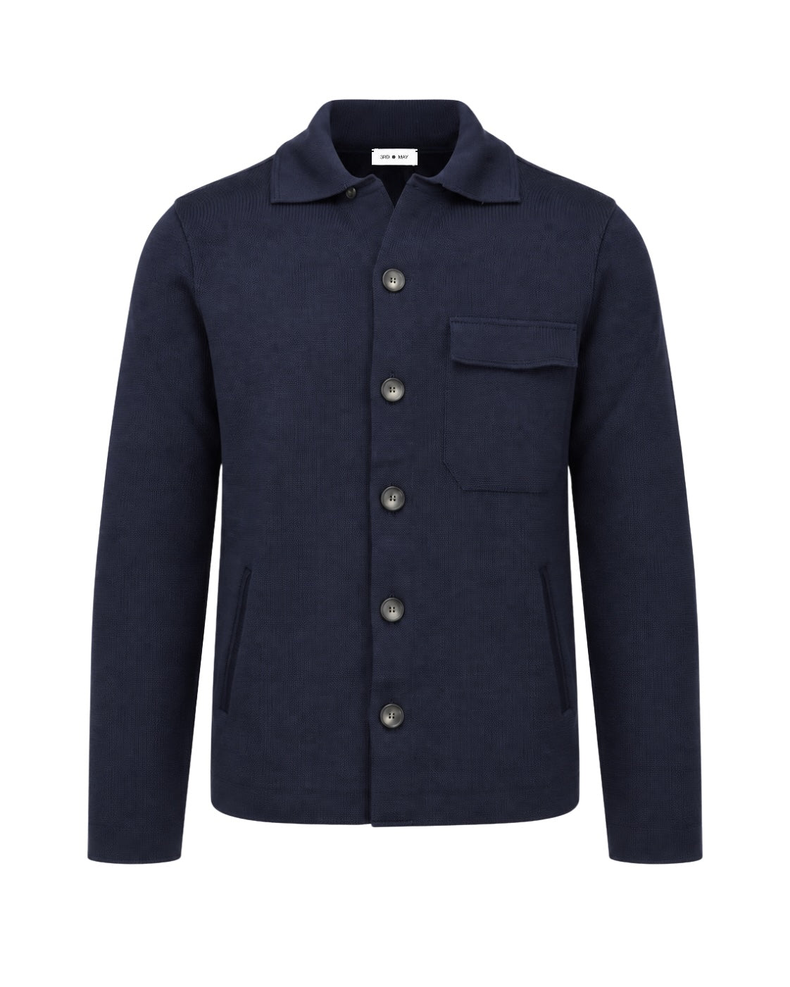 Overshirt aus extrafeiner Merinowolle in Dunkelblau