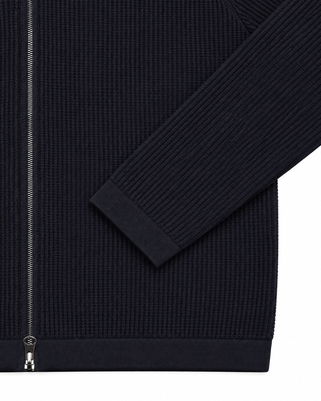 Strickjacke aus Merinowolle und Baumwolle in Dunkelblau