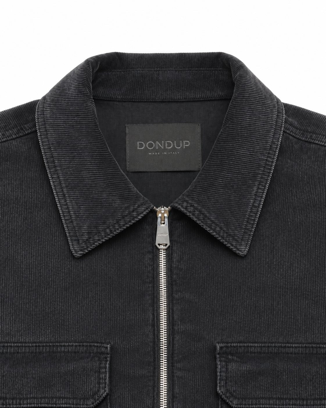 Cordjacke aus Baumwolle in Grau im Regular Fit