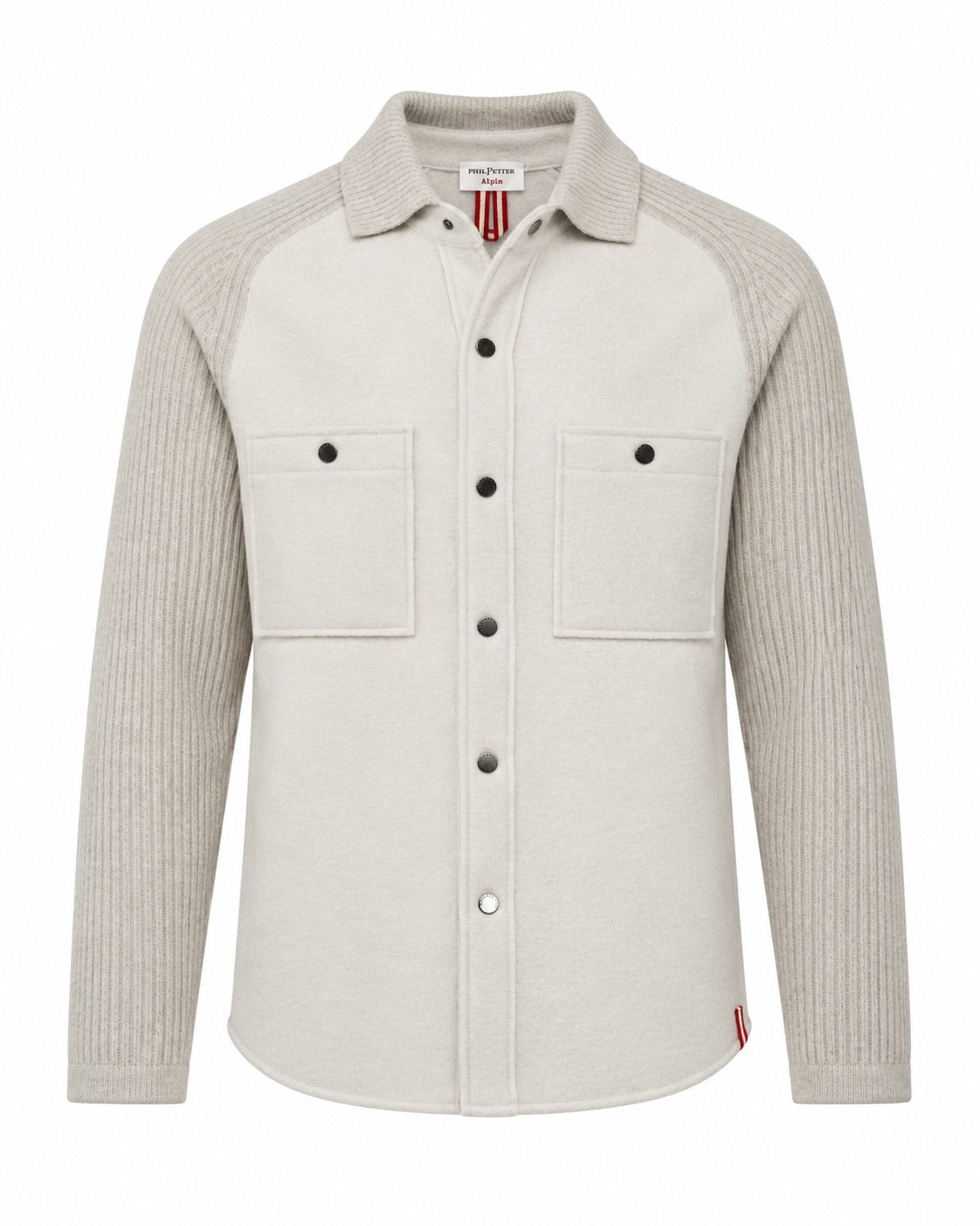 Overshirt aus 100 % Merinowolle in Beige