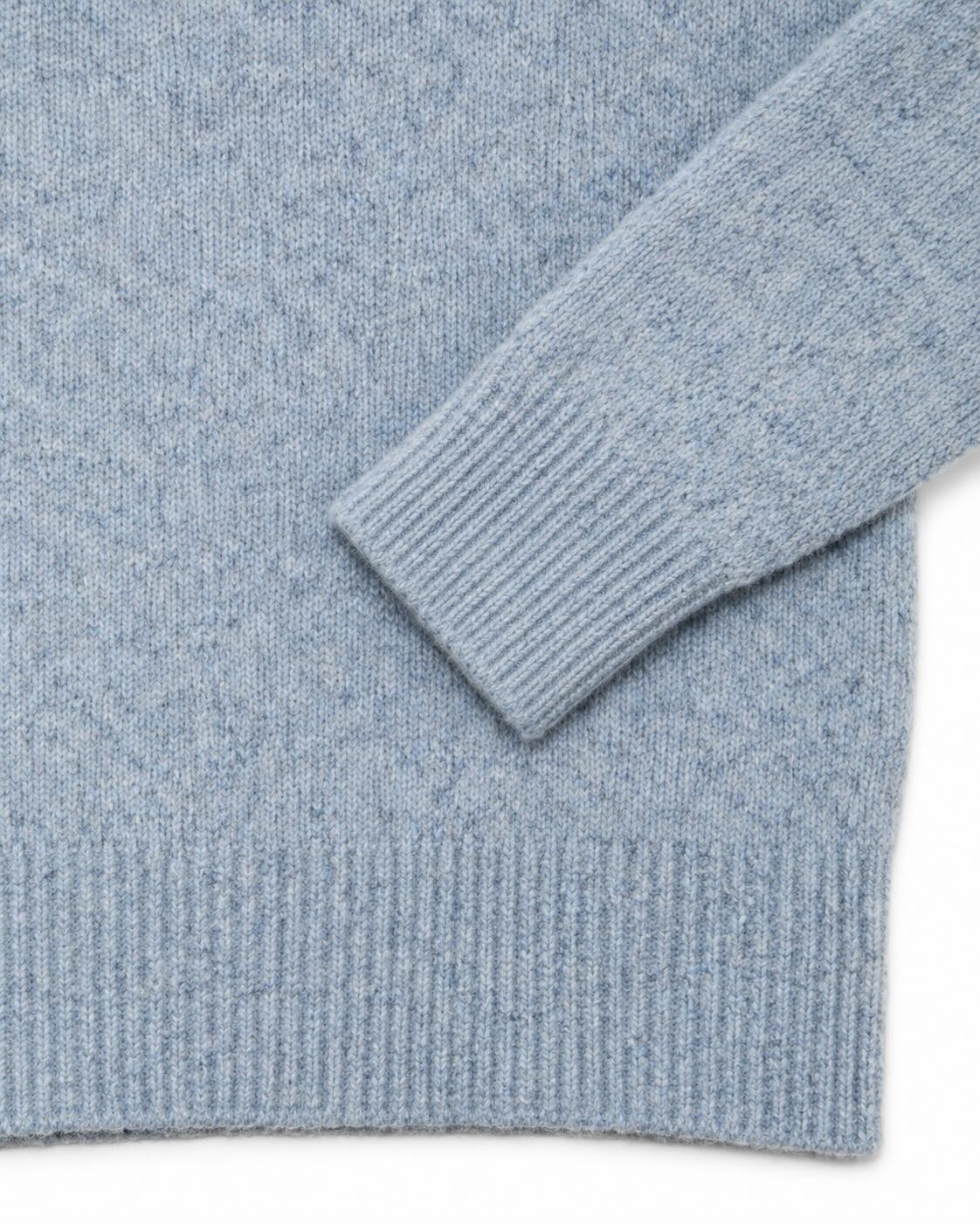 Turtleneck sweater with cotton and alpaca in light blue