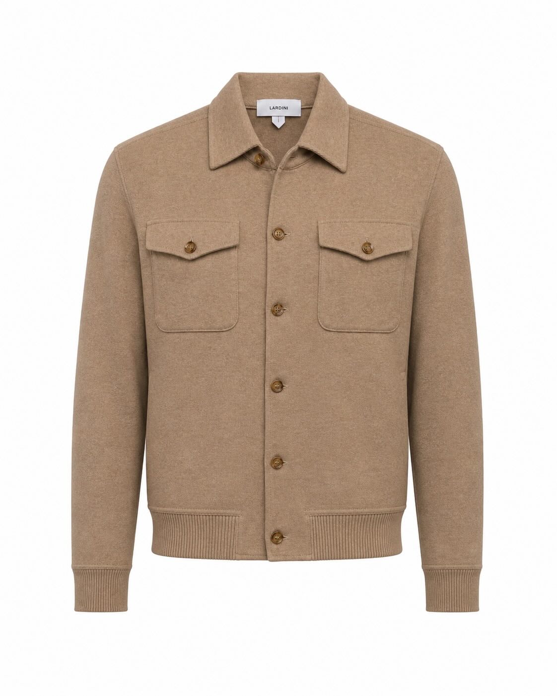 Knitted shirt jacket cotton relaxed fit