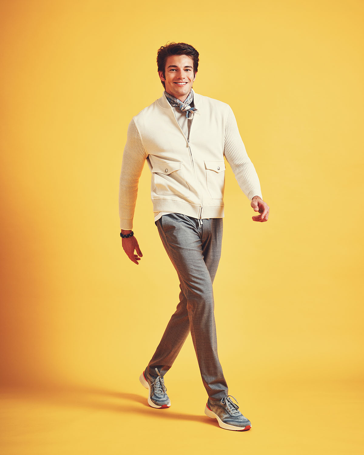 Baumwolle-Leinen Bomberjacke Slim Fit