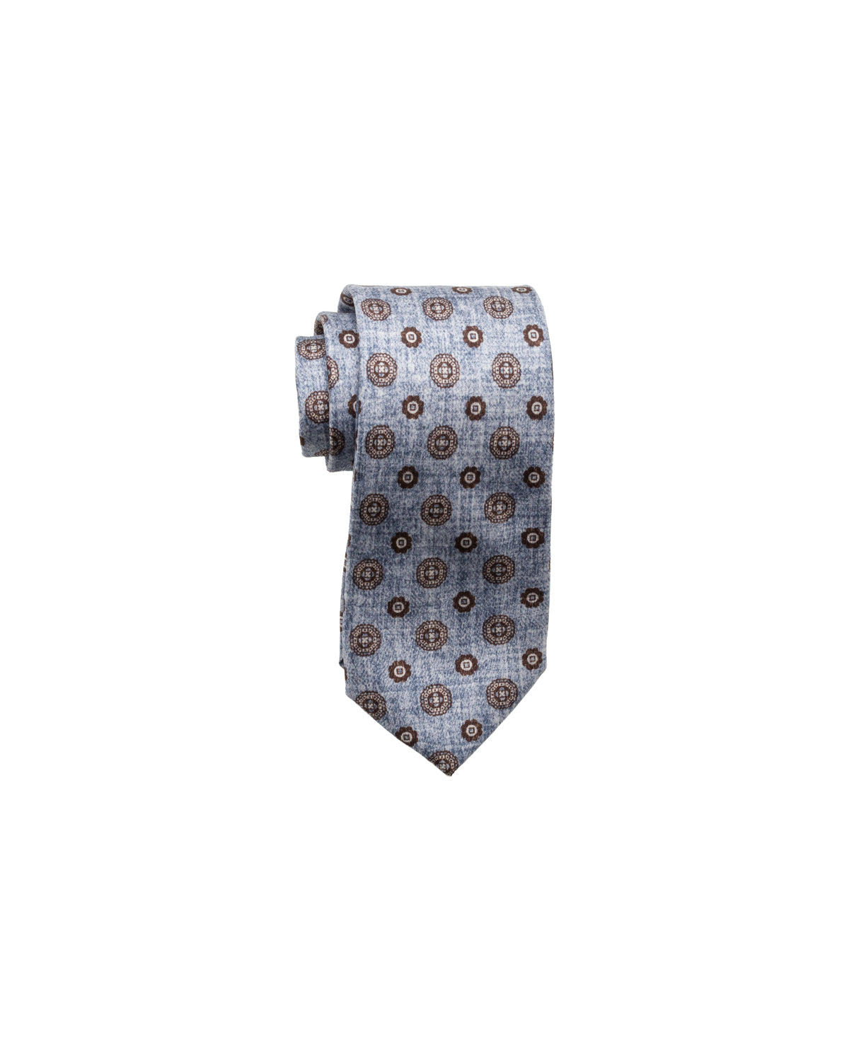 Silk tie, finely patterned, blue