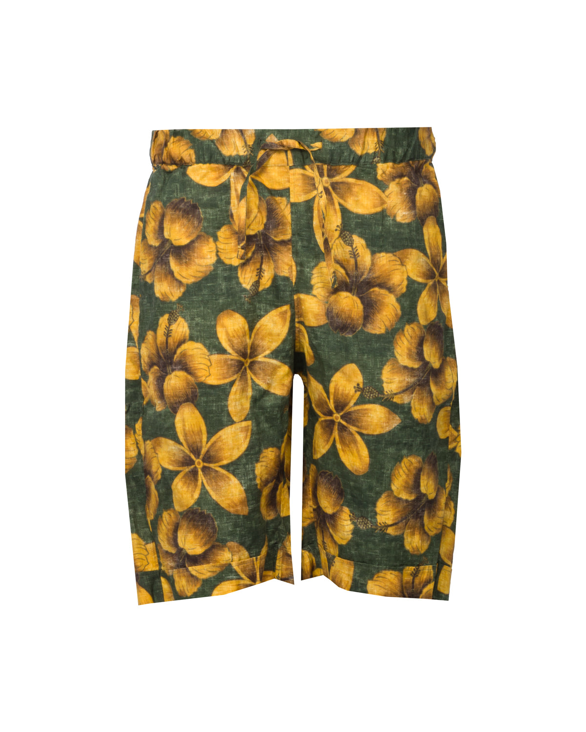 Leinen Bermuda Floral Relaxed Fit