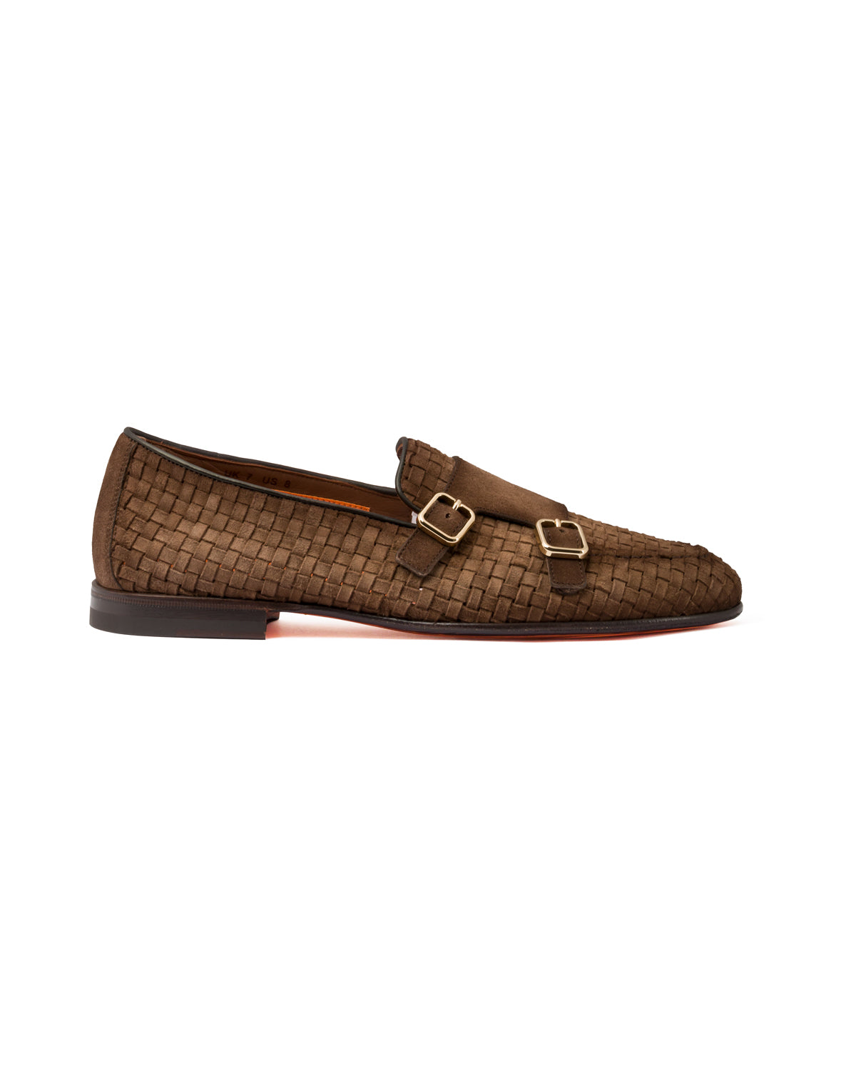 Double Monk Woven Leather Leather Sole