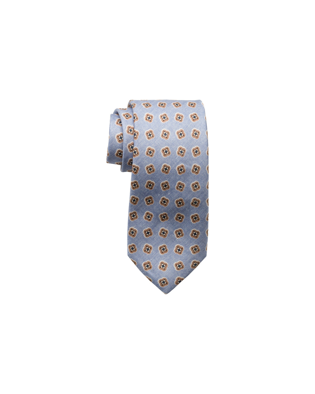 Silk tie, finely patterned, light blue
