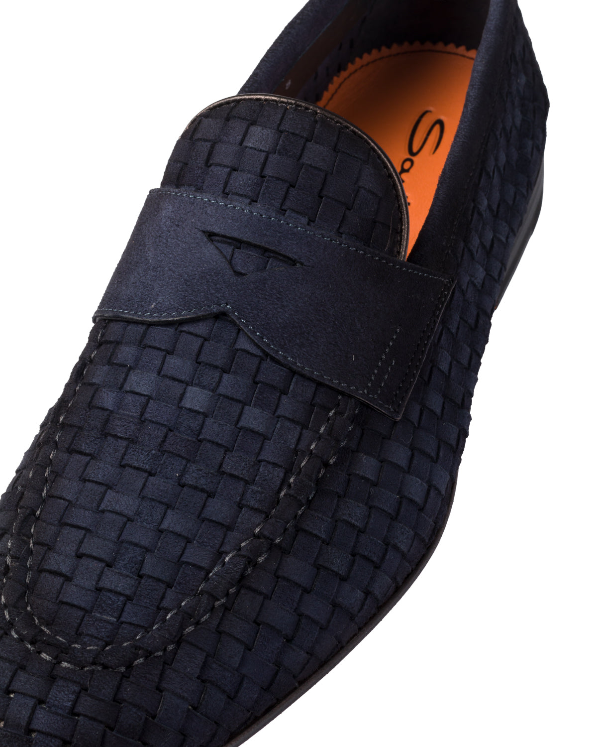 Santoni GWENDAL Braided Leather Penny Loafers