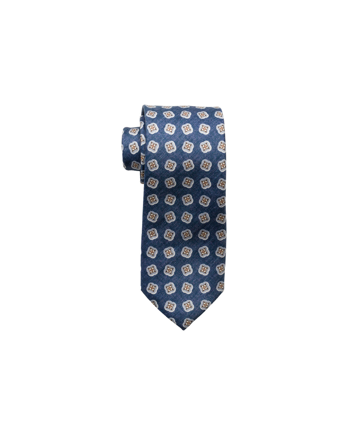 Silk tie, finely patterned, blue