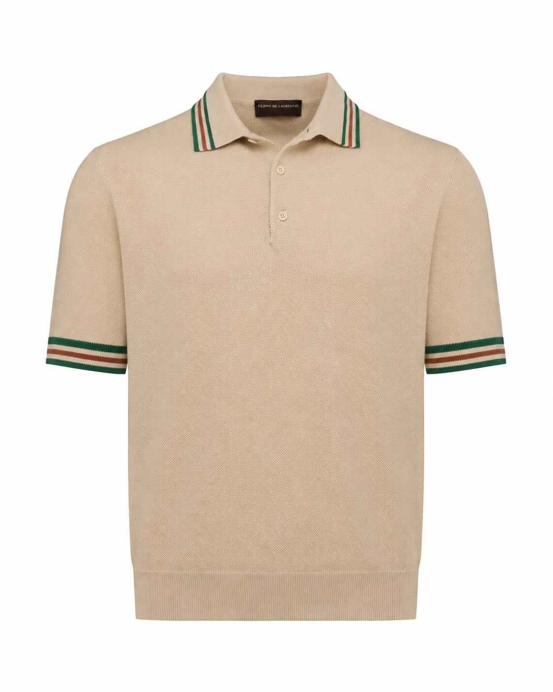 Baumwollkrepp Polo Slim Fit mit Streifen