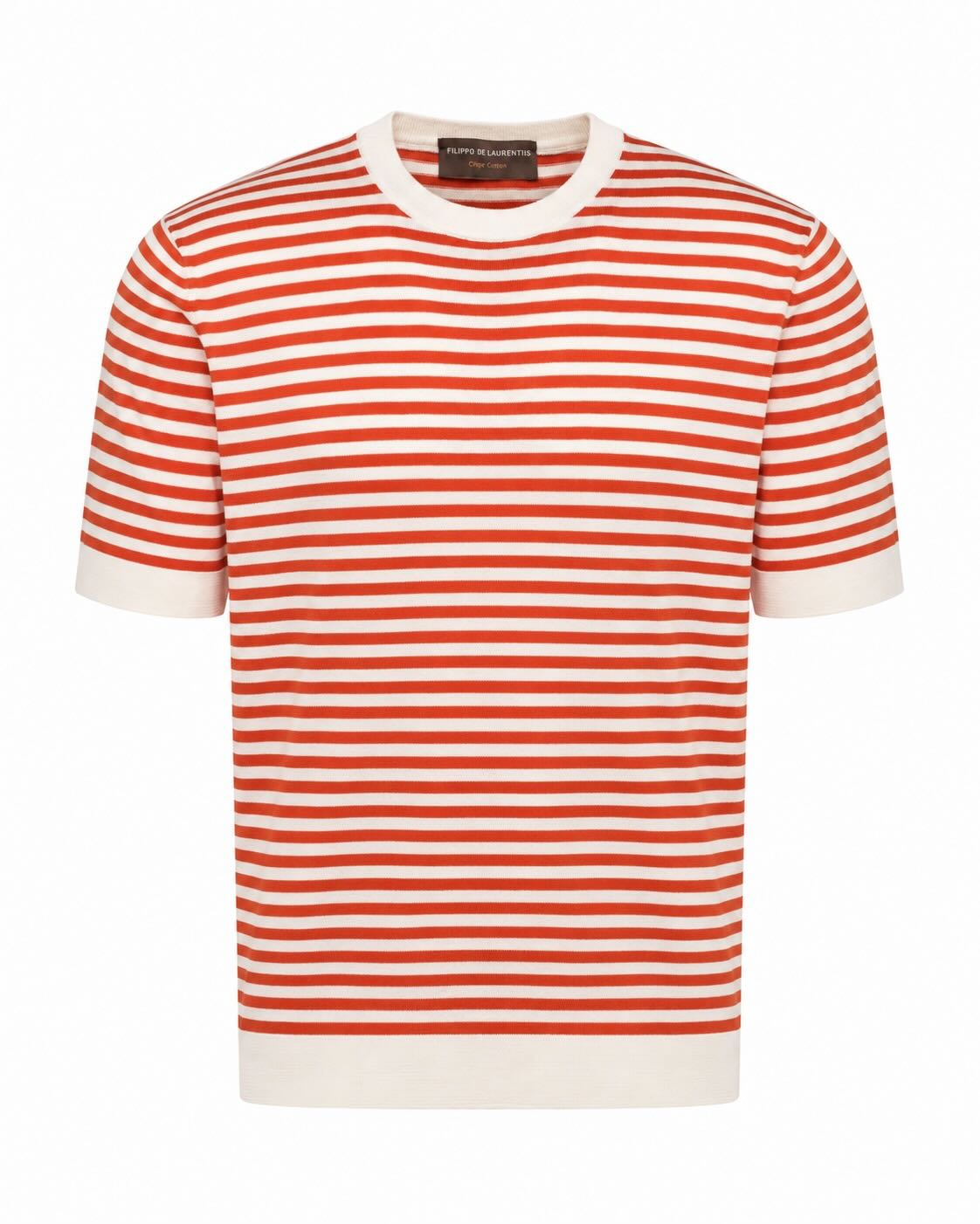 Ringel T-Shirt Baumwollkrepp Strick Relaxed Slim