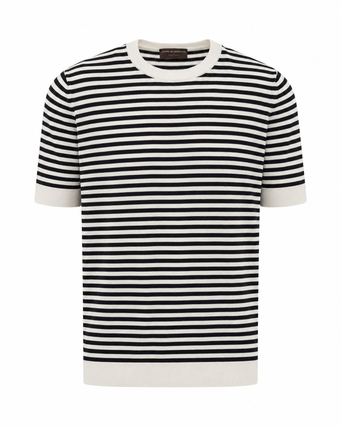 Ringel T-Shirt Kreppstrick Relaxed Slim