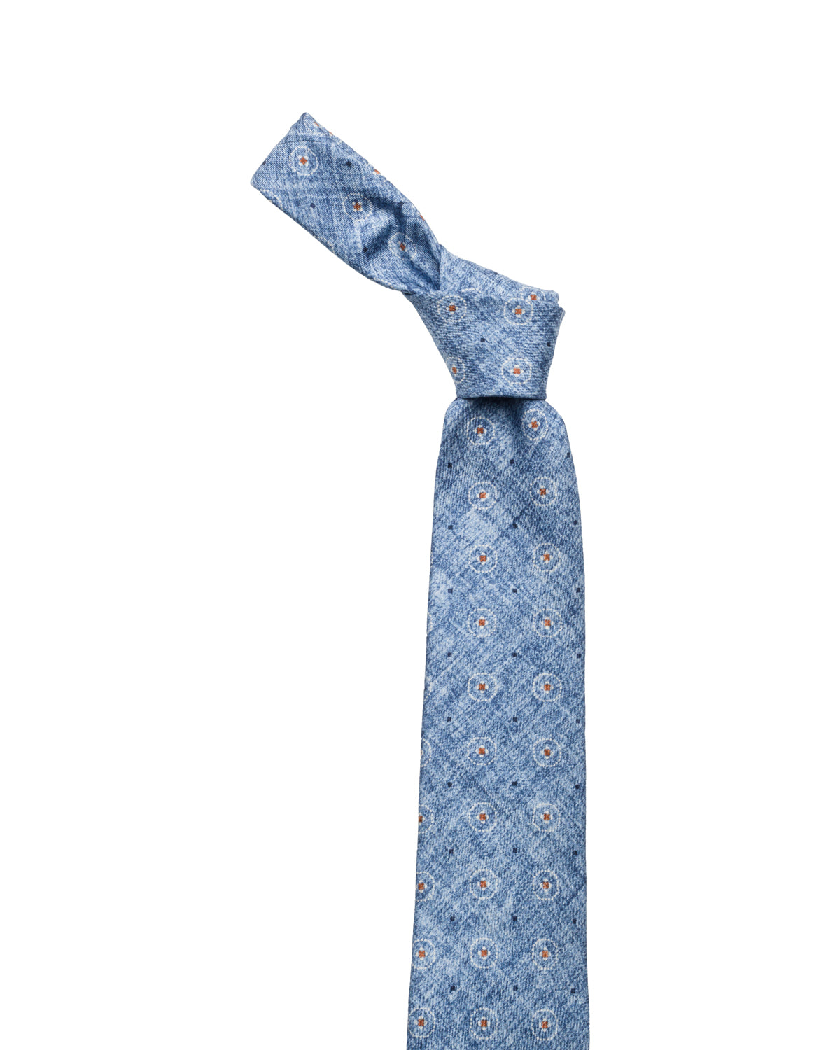 Silk tie, finely patterned, light blue