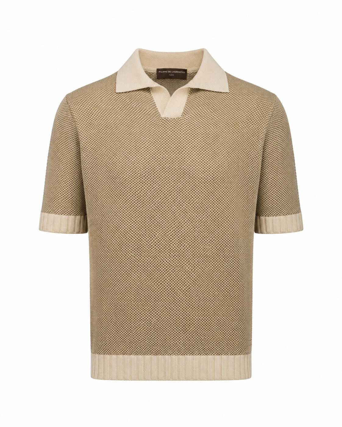 Baumwollkrepp Polo Slim Fit mit kubanischem Kragen