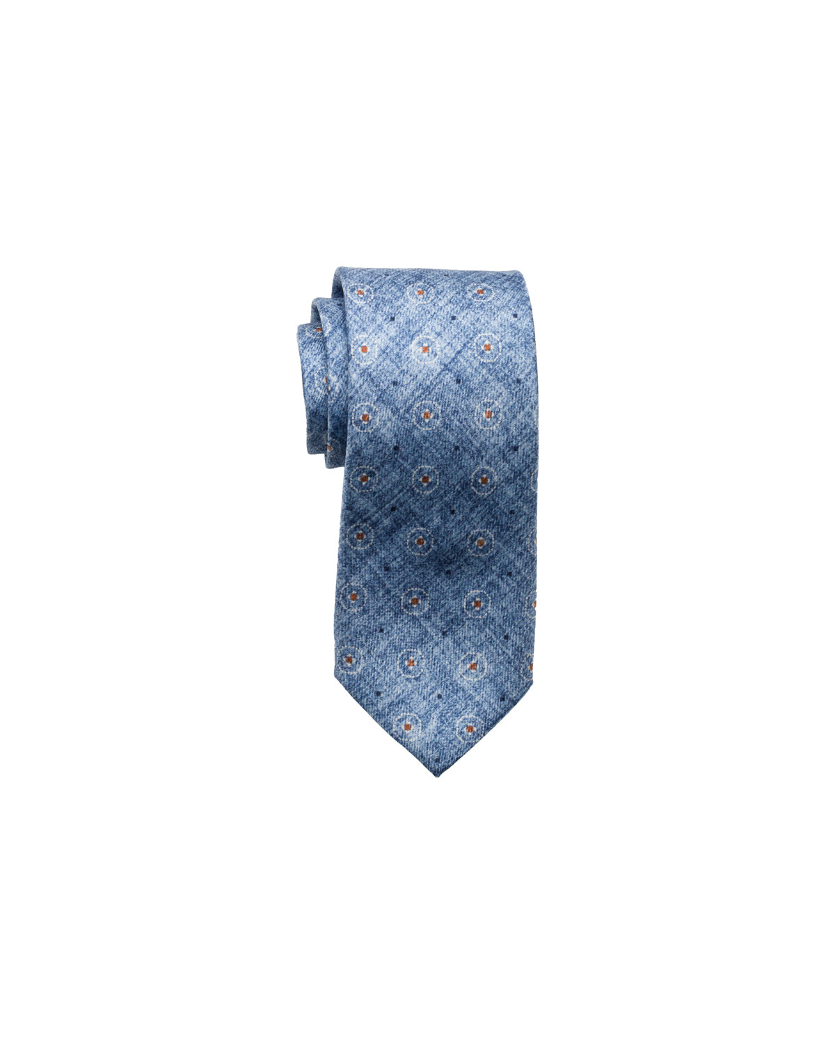 Silk tie, finely patterned, light blue