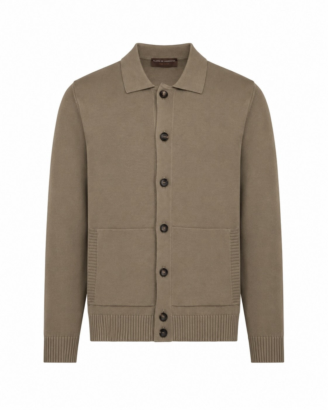 Shirtjacket Baumwollkrepp Strick Relaxed Slim