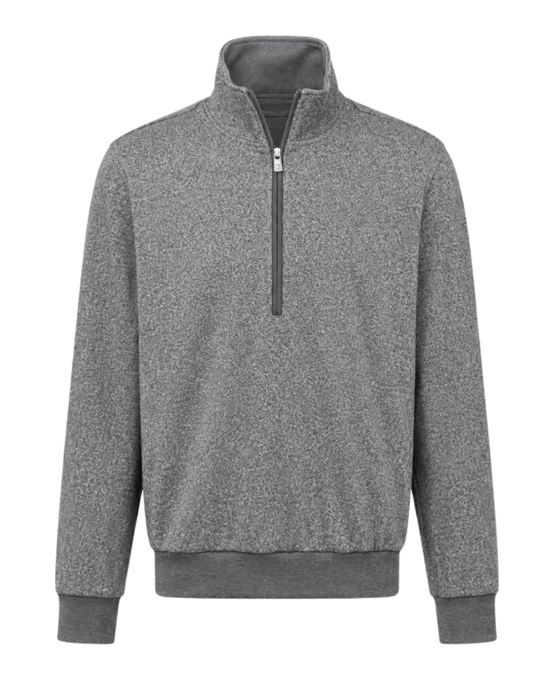 Pullover mit Stehkragen und Reißverschluss in Grau