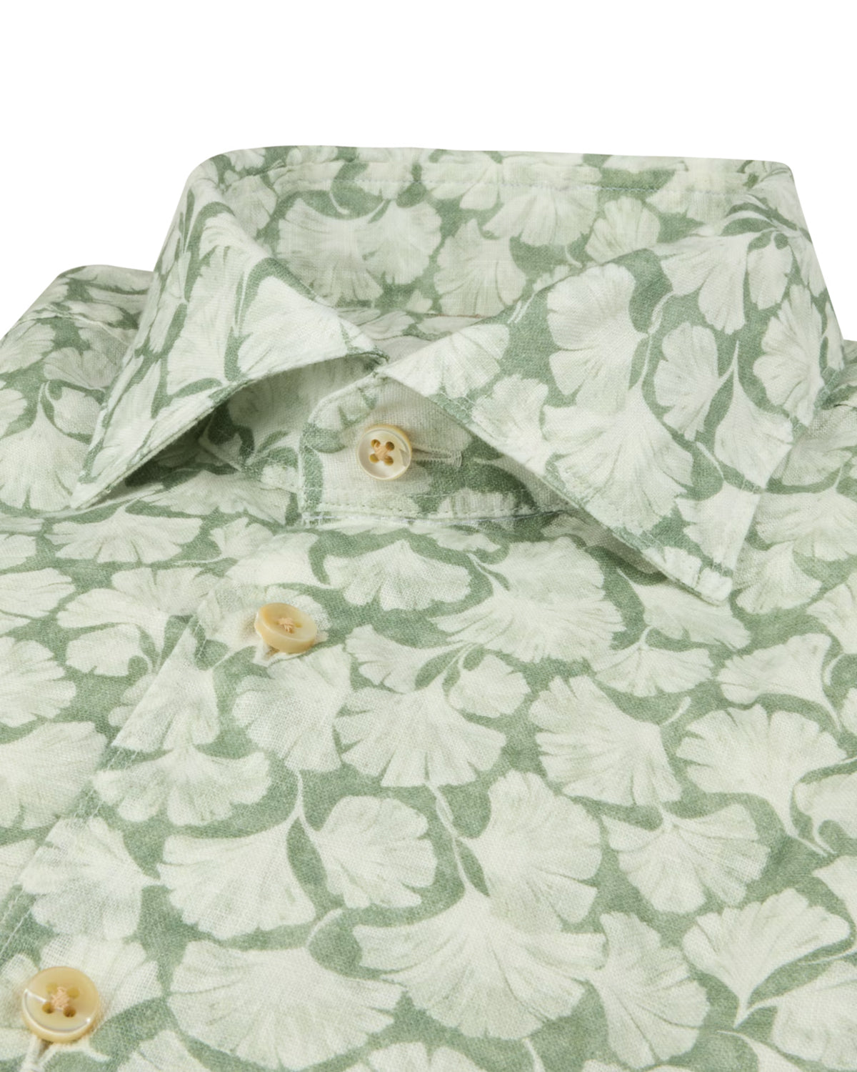 Leinenhemd Muster Regular Fit Cutaway Kragen