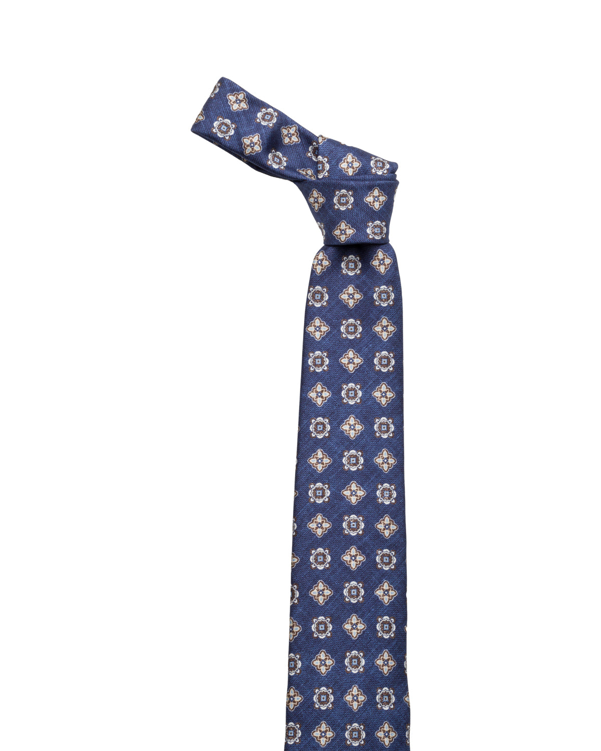 Silk tie, finely patterned, blue