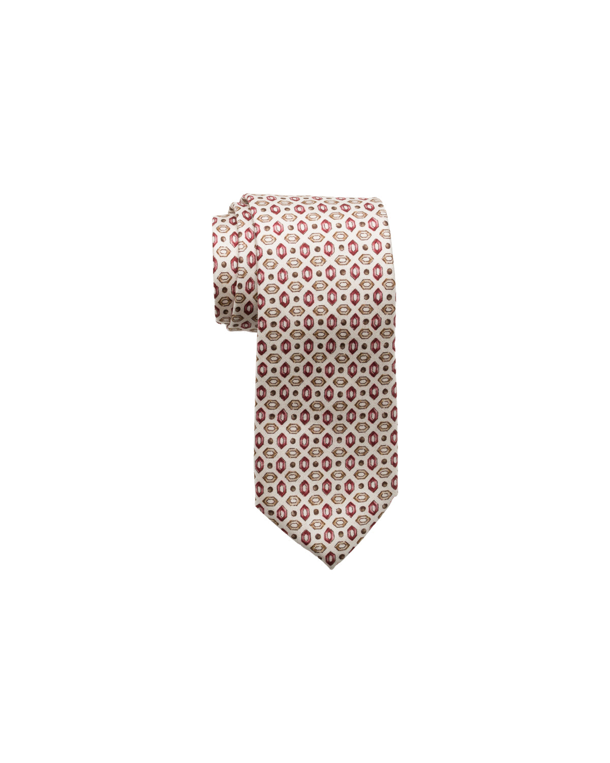 Silk tie with fine pattern, beige