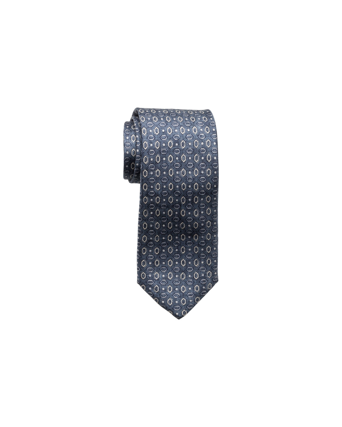 Silk tie, finely patterned, blue