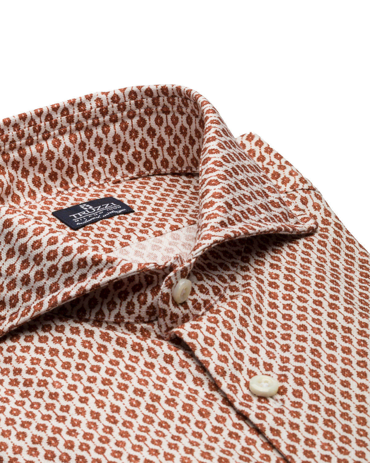 Cotton shirt with all-over pattern, slim fit