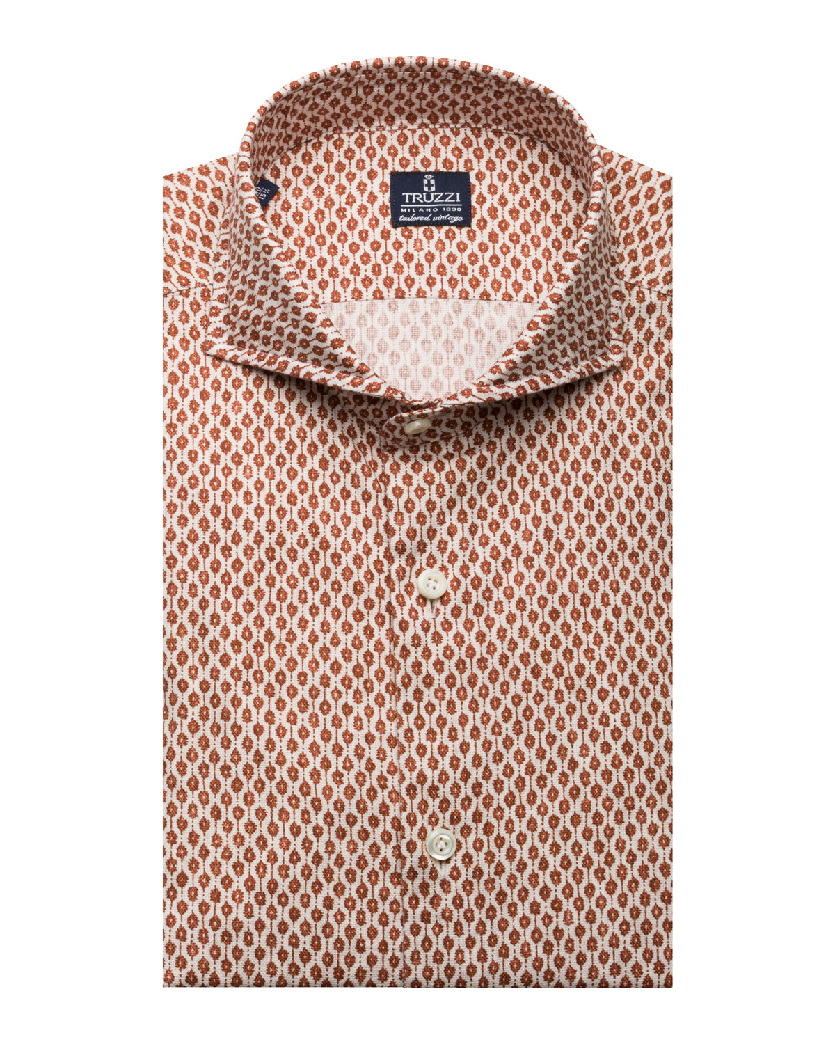 Baumwollhemd Allover Muster Slim Fit