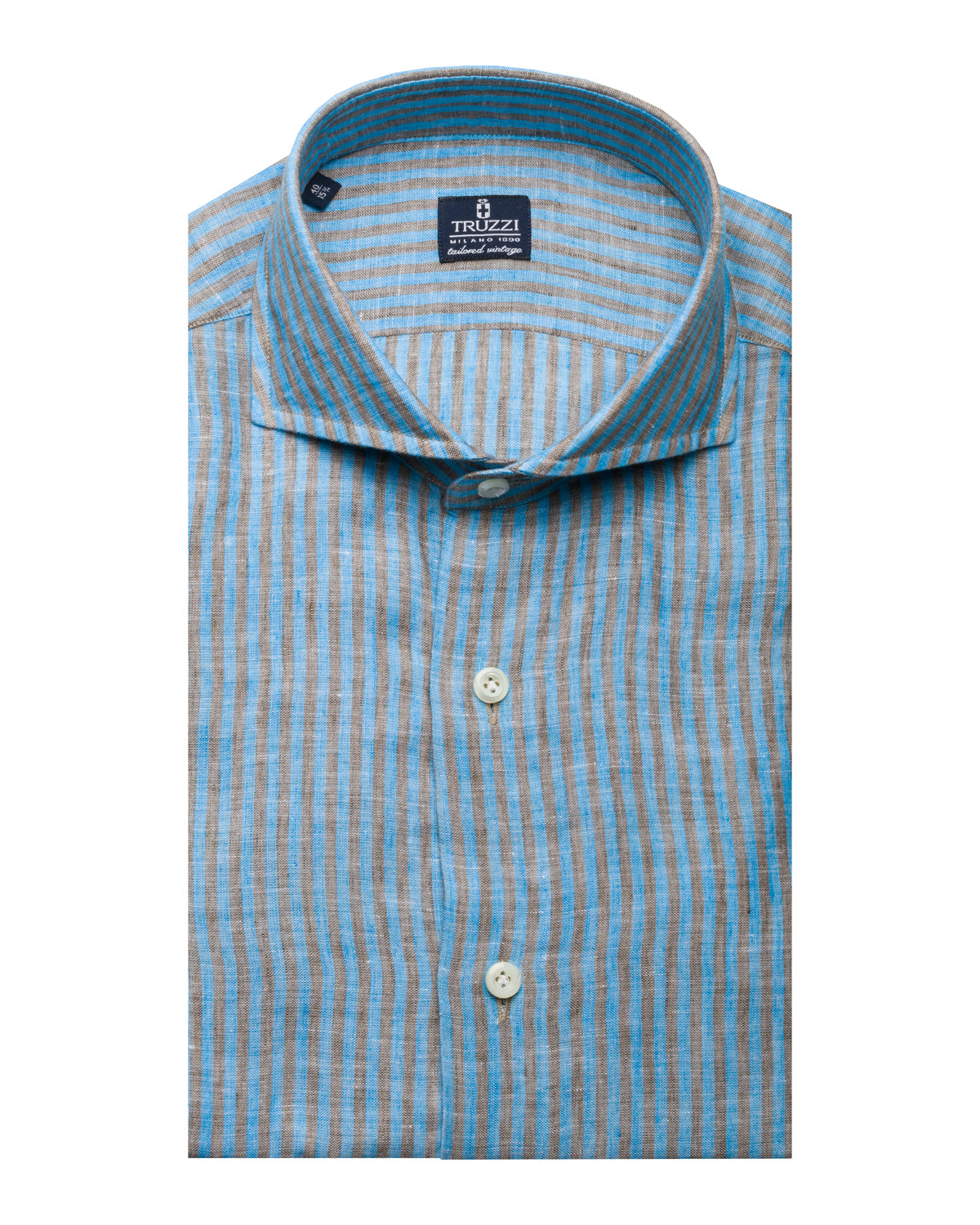 Linen shirt stripes slim fit