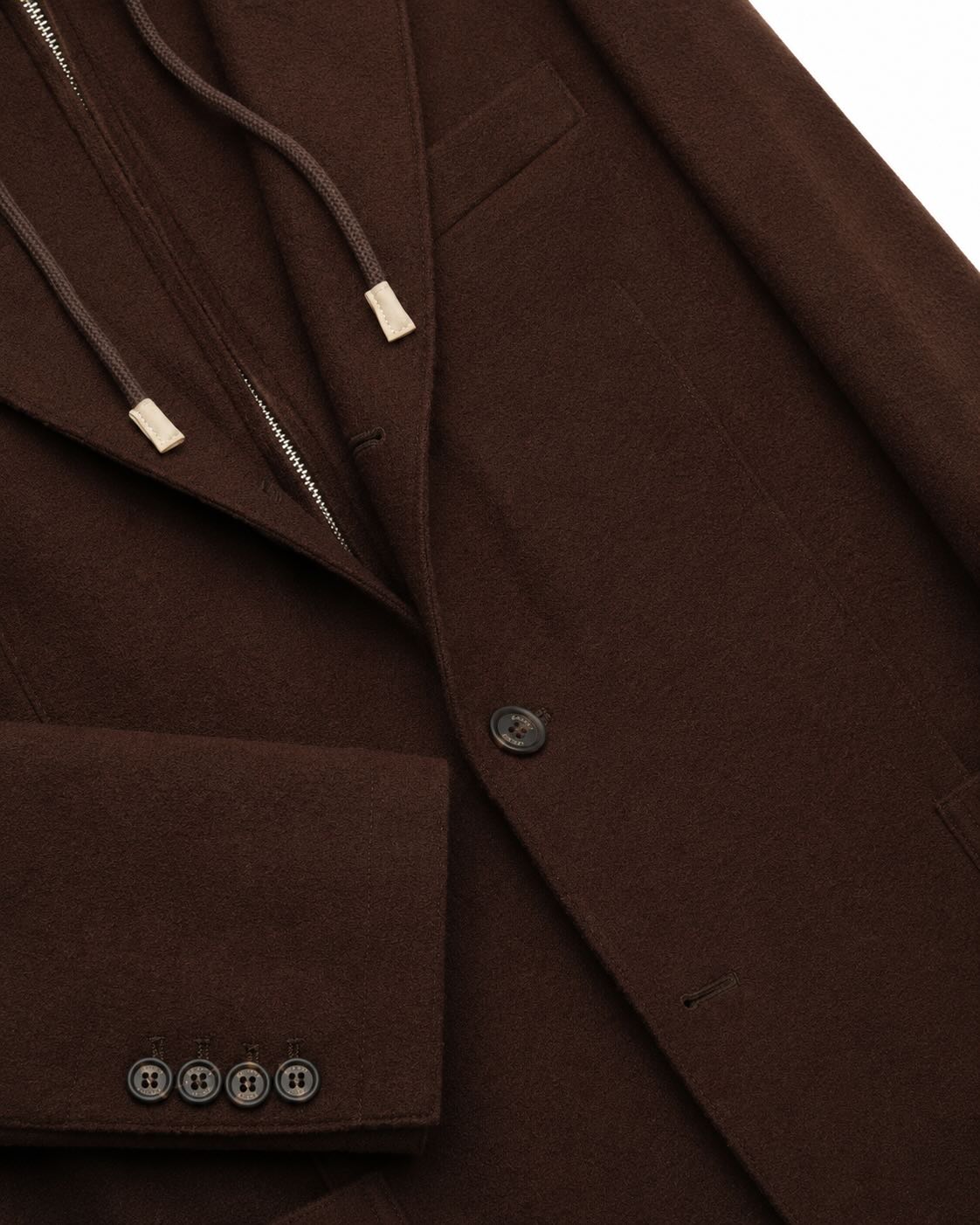 Wool blazer with hood insert