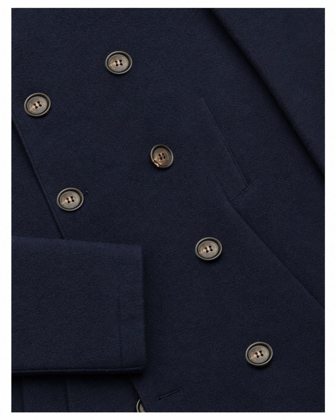 Dark blue double-breasted wool coat