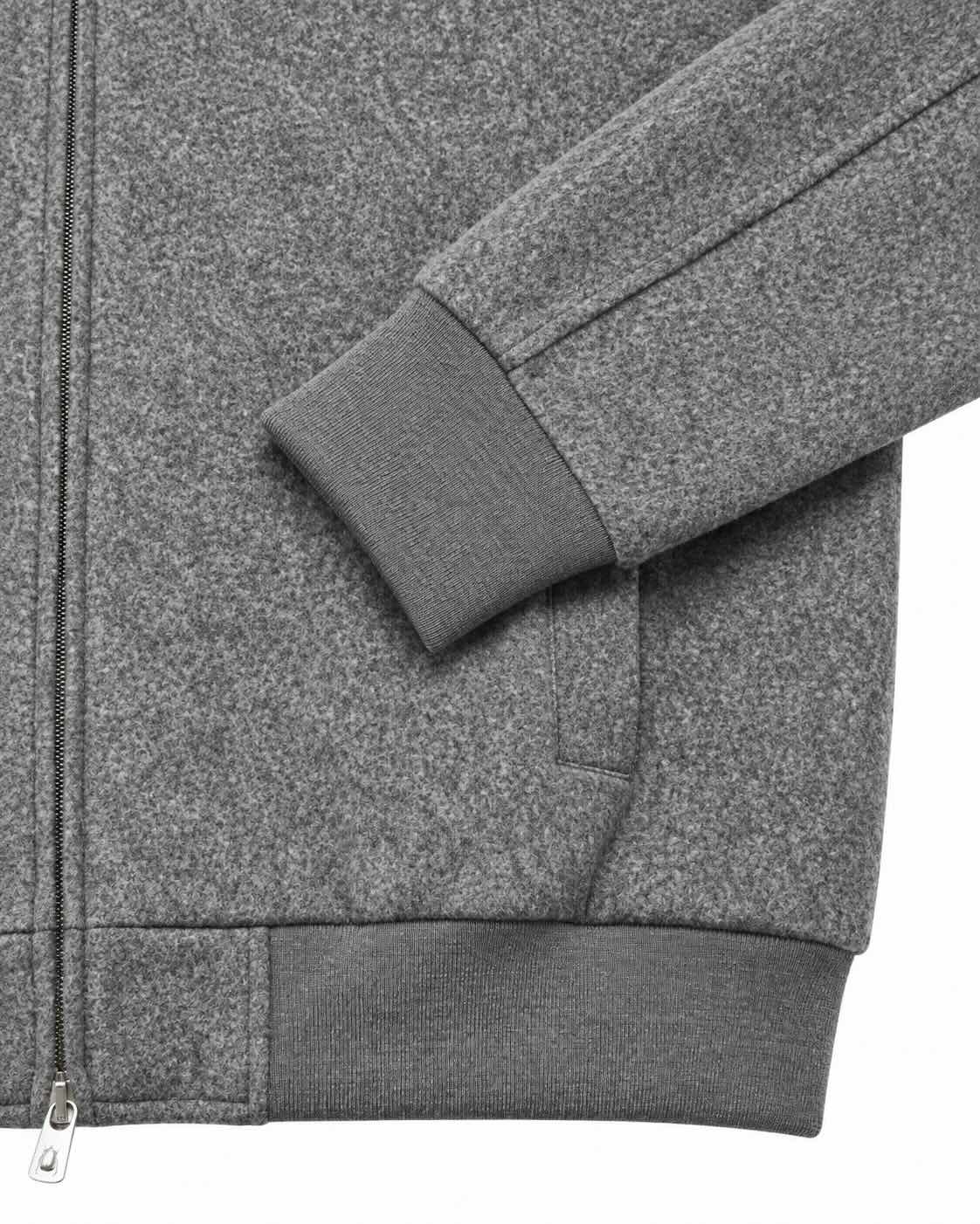 Hooded jacket made of cotton and wool in gray