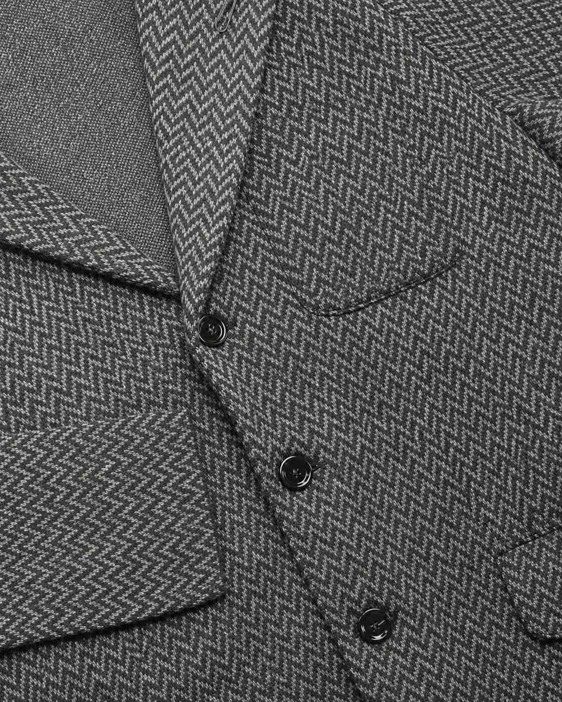 Virgin wool blazer with zig-zag pattern