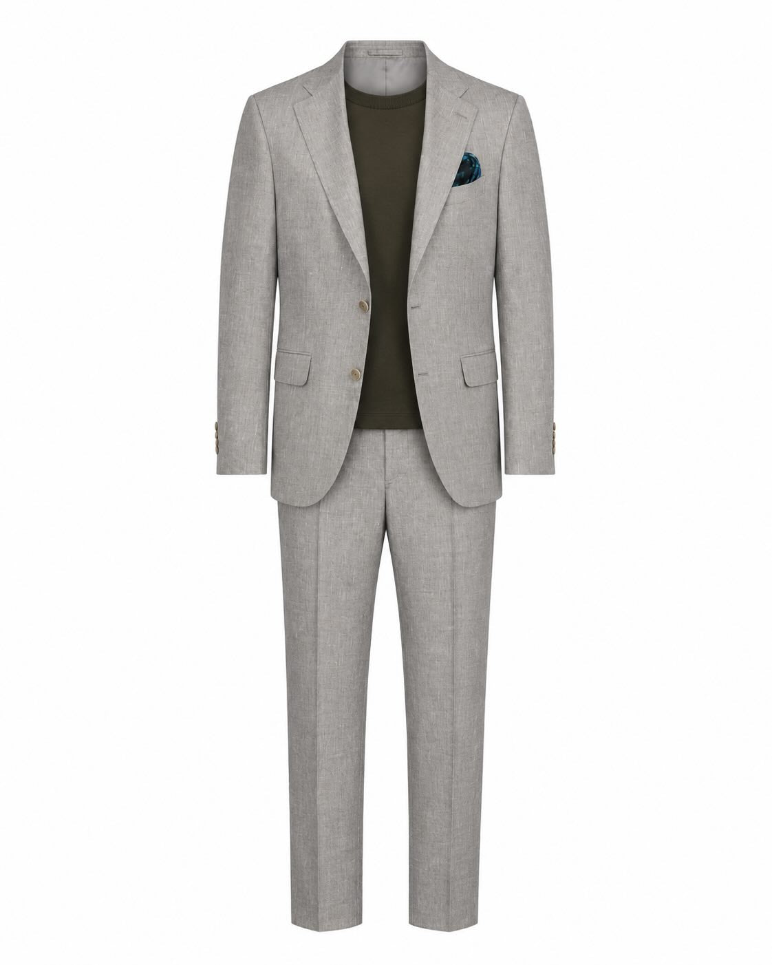 Business suit linen-wool blend slim fit