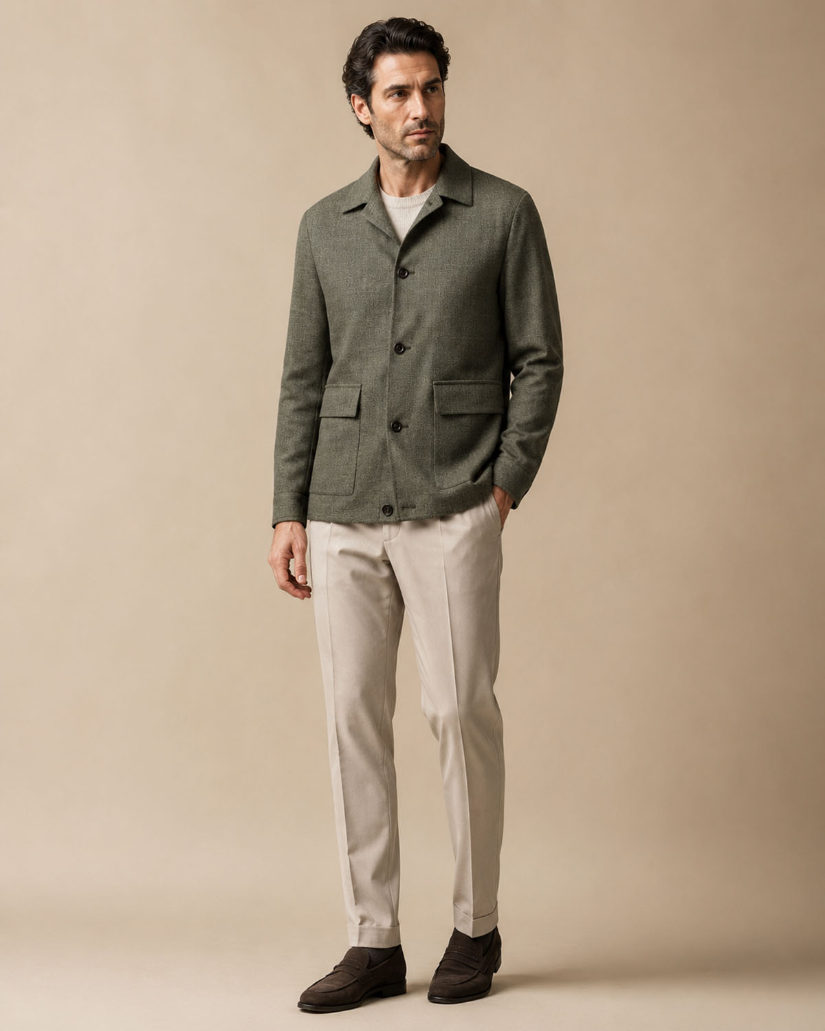 Shirt Jacket Virgin Wool Serge Relaxed Fit