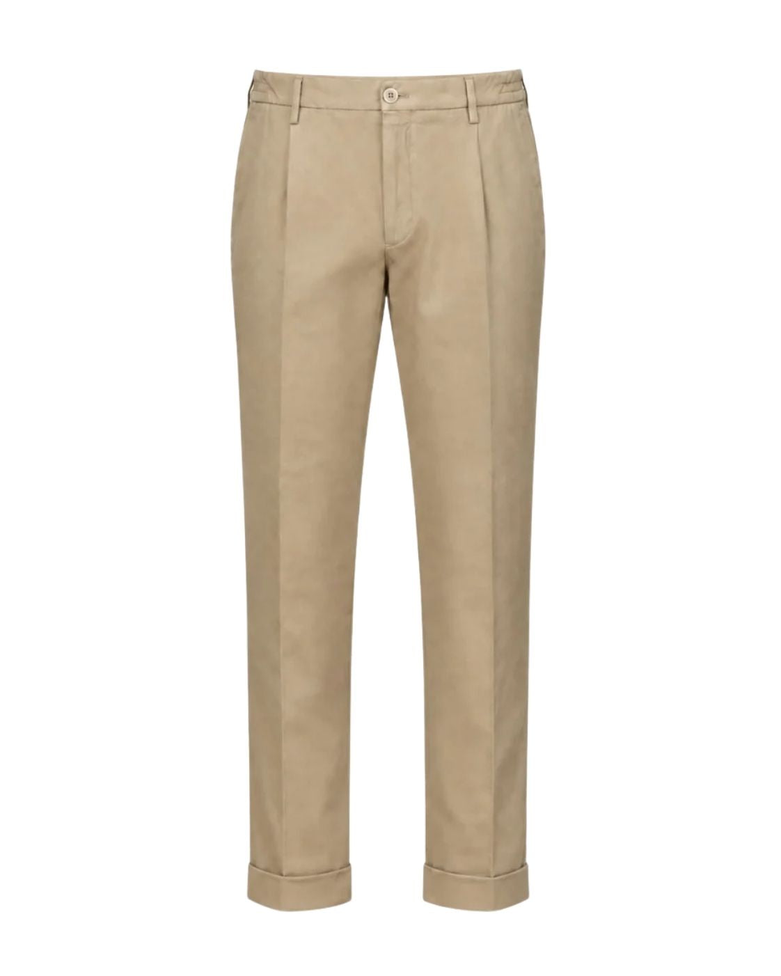 Chino aus Baumwolle und Kaschmir in Beige im Relaxed Fit