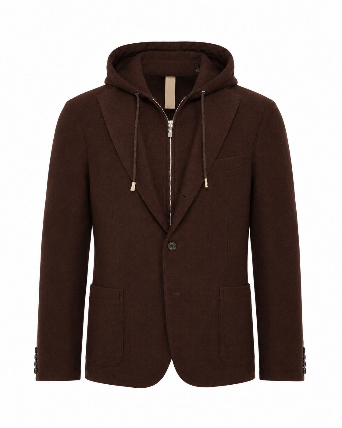 Wool blazer with hood insert