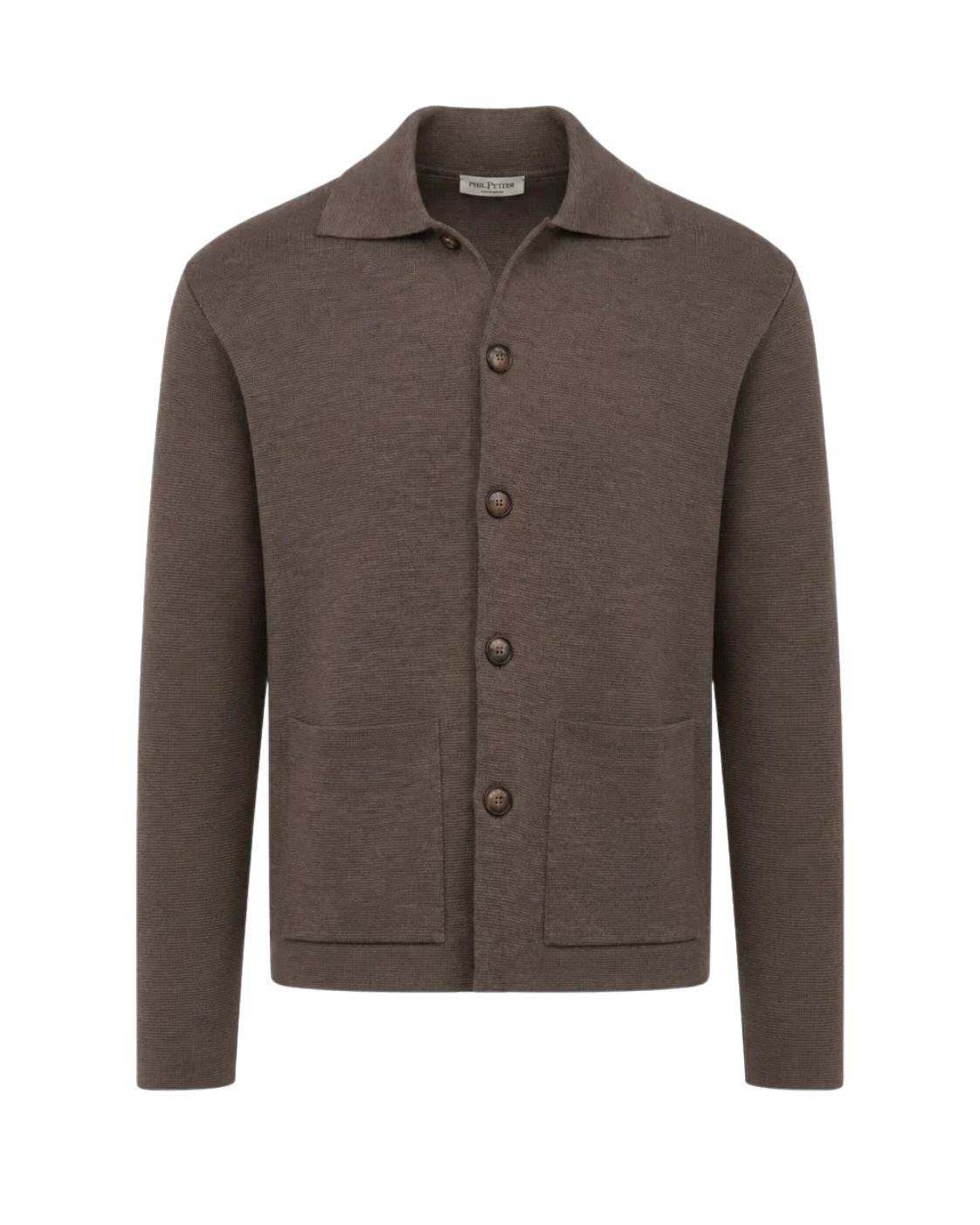 Braunes Strick-Overshirt aus Wolle