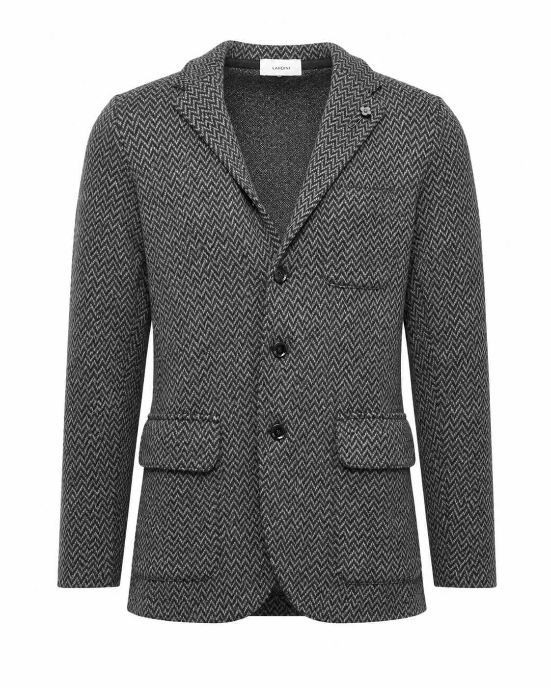 Virgin wool blazer with zig-zag pattern