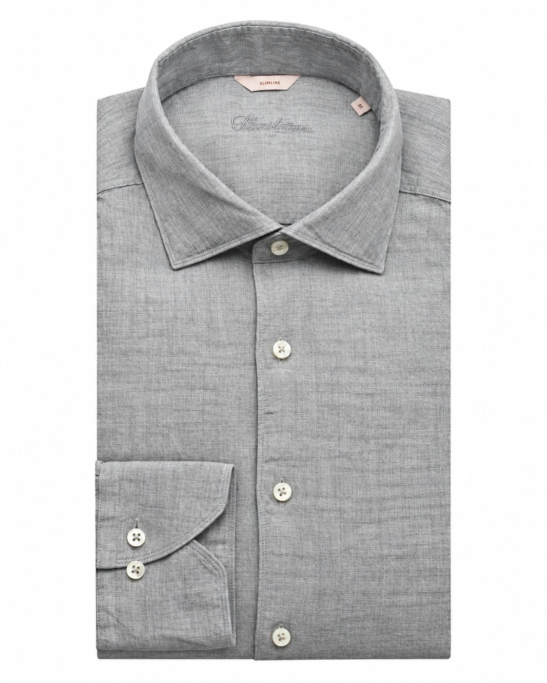 Linen Slim Fit Spread Collar Shirt