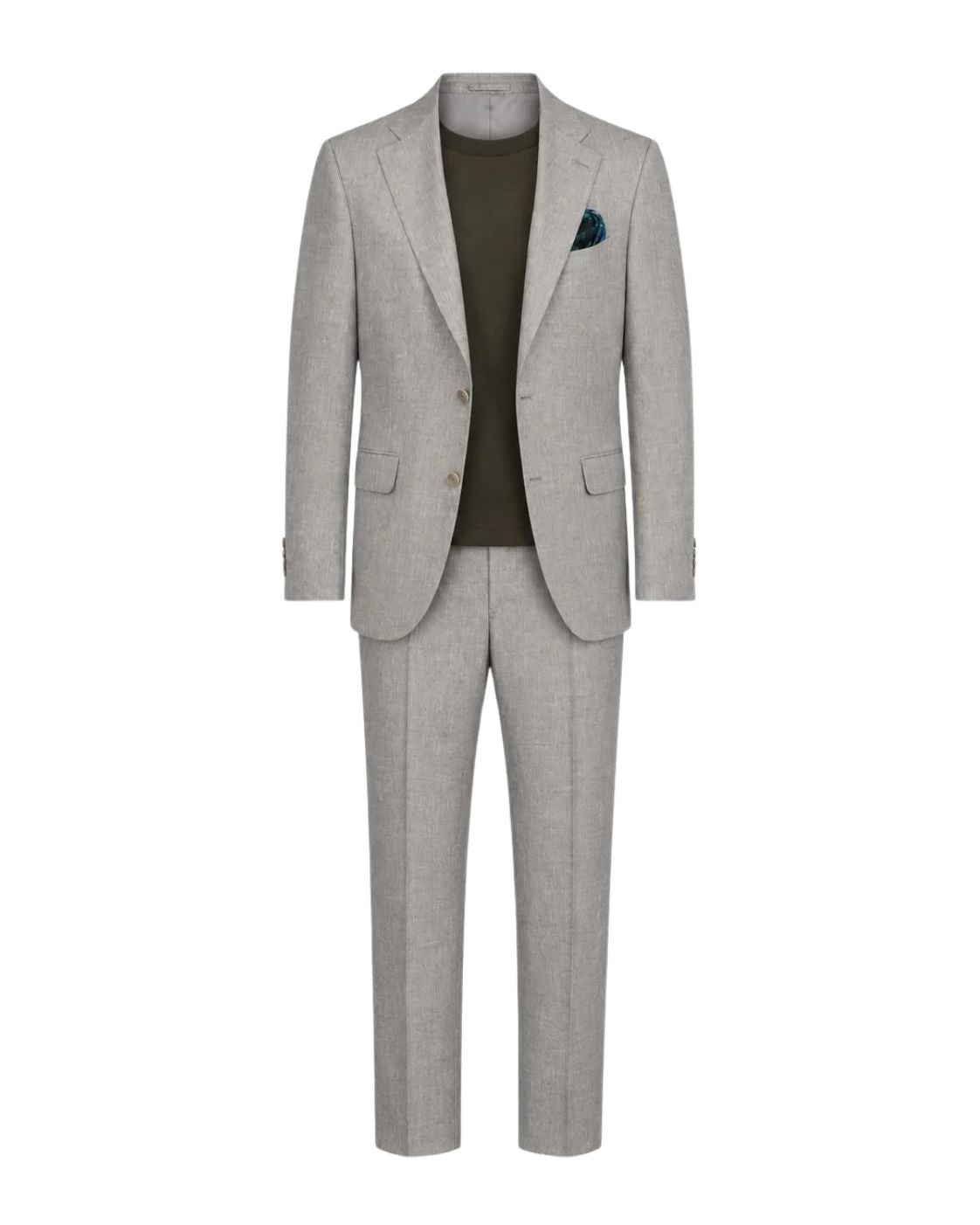 Business suit linen-wool blend slim fit