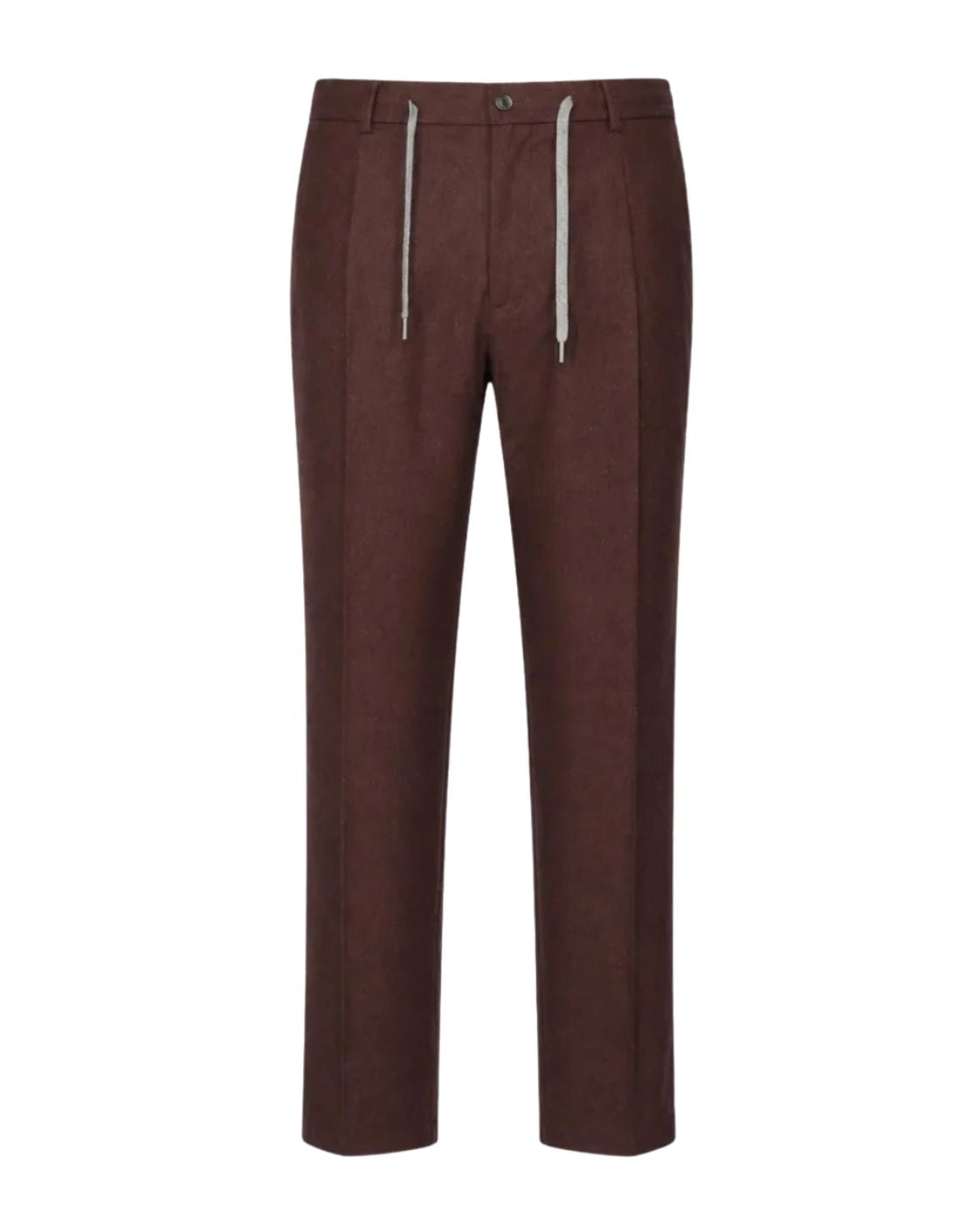 Bundfaltenhose aus Wolle in Bordeaux